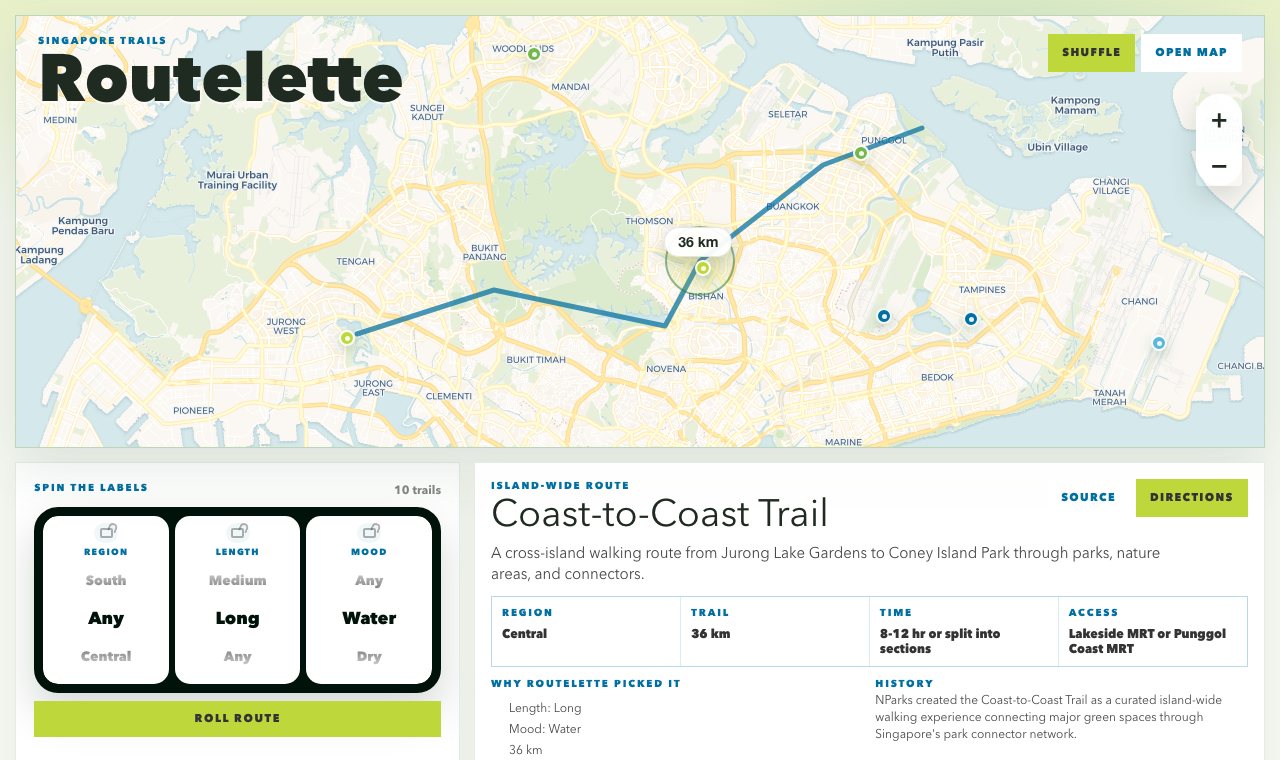 Preview of routelette: making a walk choice feel playful