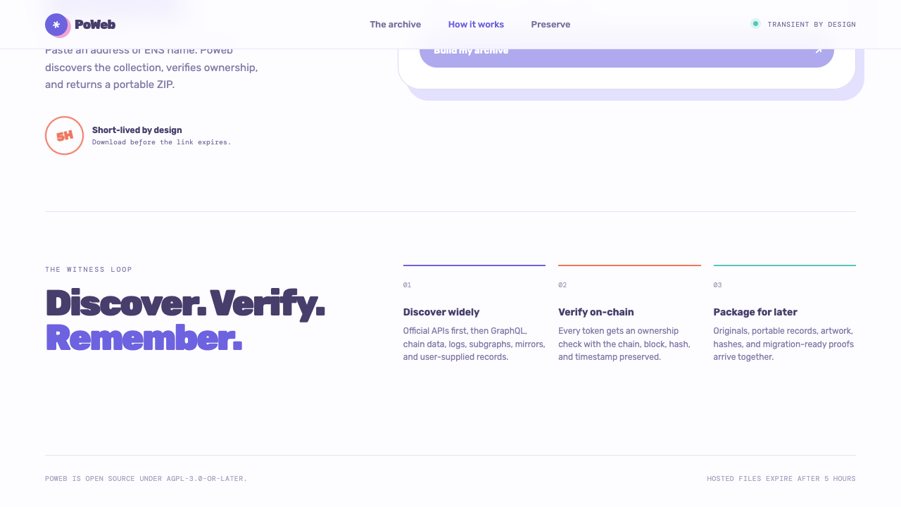 The witness loop — PoWeb