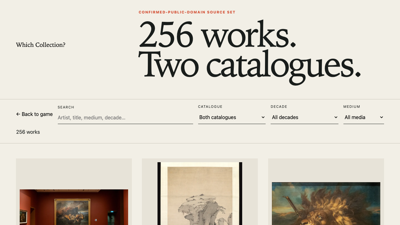 The artwork explorer — Which Collection?